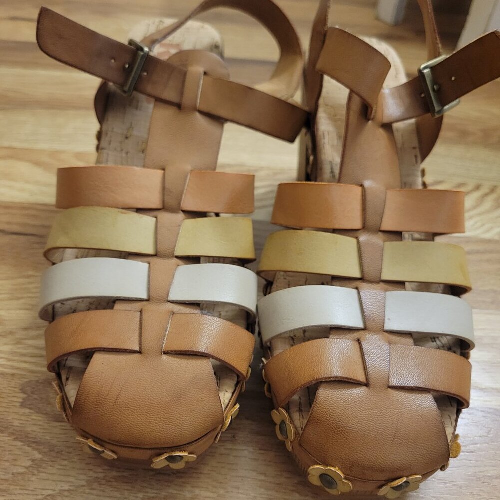 KORKS Kork-Ease Willow Brown Strappy Chunky Heel Platform Sandals US 8 - Picture 3 of 5
